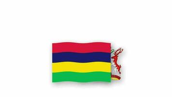 Mauritius animated video raising the flag and Emblem, introduction of the name country high Resolution.