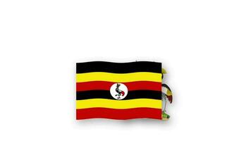 Uganda animated video raising the flag and Emblem, introduction of the name country high Resolution.