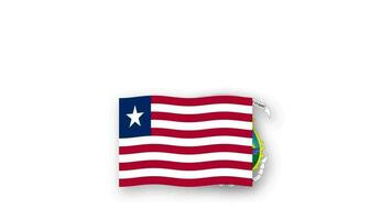 Liberia animado vídeo levantamiento el bandera y emblema, Introducción de el nombre país alto resolución. video