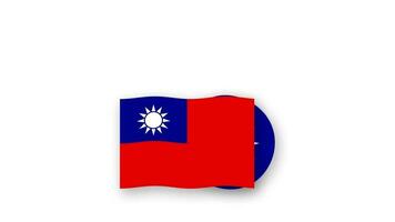 Taiwán república de China animado vídeo levantamiento el bandera y emblema, Introducción de el nombre país alto resolución. video