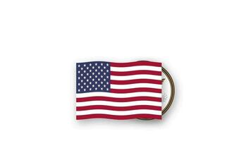 Verenigde staten geanimeerd video verhogen de vlag en embleem, invoering van de naam land hoog oplossing.