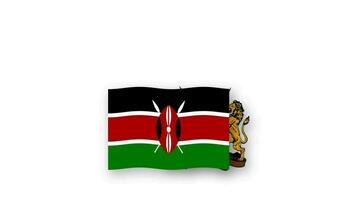 Kenya Animé vidéo élevage le drapeau et emblème, introduction de le Nom pays haute résolution. video