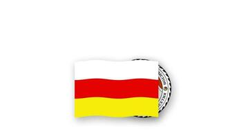 South Ossetia animated video raising the flag and Emblem, introduction of the name country high Resolution.