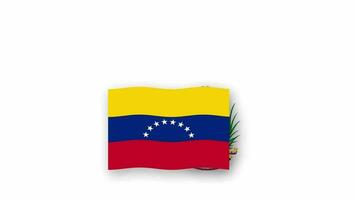Venezuela animated video raising the flag and Emblem, introduction of the name country high Resolution.