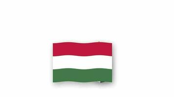 Hungary animated video raising the flag and Emblem, introduction of the name country high Resolution.