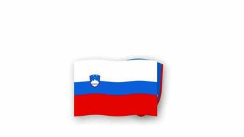 Slovenia animated video raising the flag and Emblem, introduction of the name country high Resolution.