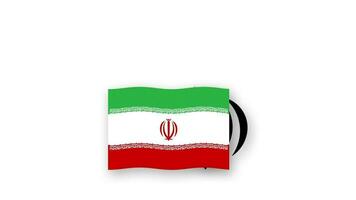 Iran animated video raising the flag and Emblem, introduction of the name country high Resolution.