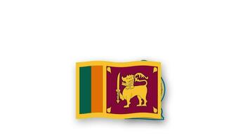 sri lanka animerad video höjning de flagga och emblem, introduktion av de namn Land hög upplösning.