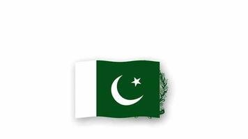 Pakistan Animé vidéo élevage le drapeau et emblème, introduction de le Nom pays haute résolution. video