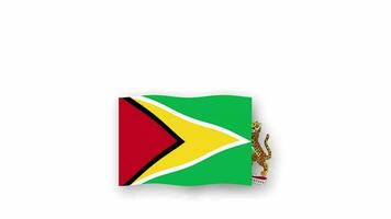 Guyana animated video raising the flag and Emblem, introduction of the name country high Resolution