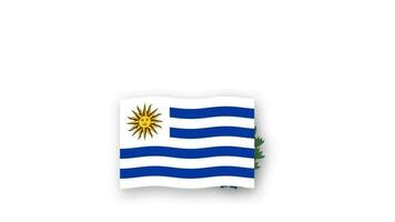 Uruguay animated video raising the flag and Emblem, introduction of the name country high Resolution.