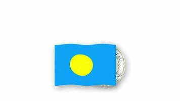 Palau animated video raising the flag and Emblem, introduction of the name country high Resolution.