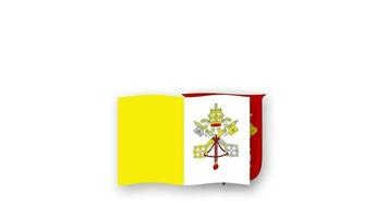 Vaticaan stad geanimeerd video verhogen de vlag en embleem, invoering van de naam land hoog oplossing.