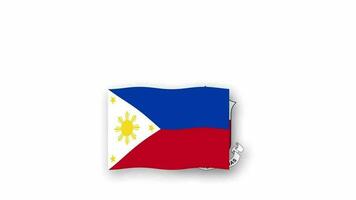 Philippines animated video raising the flag and Emblem, introduction of the name country high Resolution.