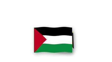 Palestina animado vídeo levantamiento el bandera y emblema, Introducción de el nombre país alto resolución. video