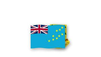 Tuvalu animated video raising the flag and Emblem, introduction of the name country high Resolution.