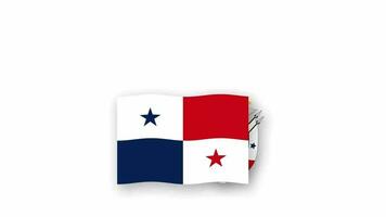 Panama animated video raising the flag and Emblem, introduction of the name country high Resolution.