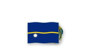 Nauru animated video raising the flag and Emblem, introduction of the name country high Resolution.