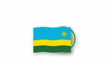 Rwanda animated video raising the flag and Emblem, introduction of the name country high Resolution.