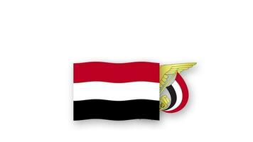 Yemen animated video raising the flag and Emblem, introduction of the name country high Resolution.