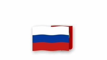 Russia animated video raising the flag and Emblem, introduction of the name country high Resolution.