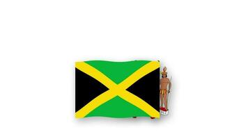 Jamaica animado vídeo levantando a bandeira e emblema, introdução do a nome país Alto resolução. video