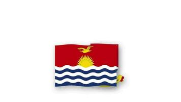 Kiribati geanimeerd video verhogen de vlag en embleem, invoering van de naam land hoog oplossing.