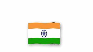 India animated video raising the flag and Emblem, introduction of the name country high Resolution.