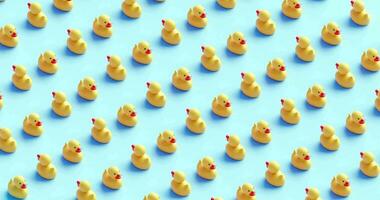 Rubber ducks move in opposite directions and form a pattern video