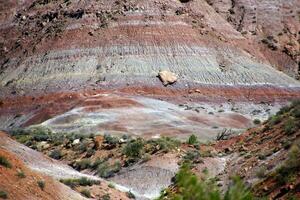 Red and white limestone bands photo