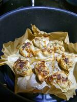Cooking Shumai dim sum in an air fryer photo