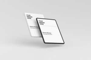 Tablet mockup with minimalist background design and realistic scene psd