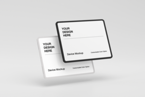 Tablet mockup with shadow background and realistic scene. Customizable background and object color psd