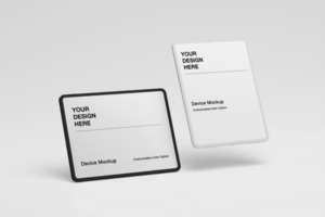 Device tablet mockup with modern background and realistic scene psd