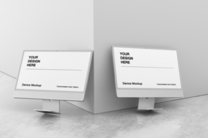 Modern background design and realistic scene for computer mockup psd