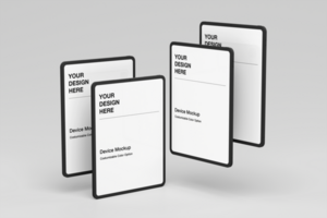 Customizable background and object color. Tablet mockup with shadow background and realistic scene psd