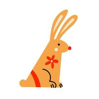 Cute cartoon yellow rabbit vector