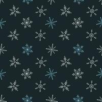 Seamless pattern with snowflakes vector