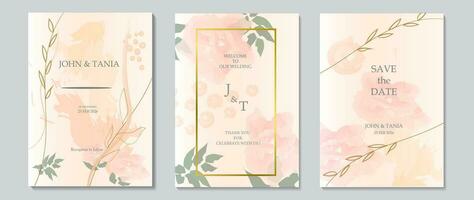 wedding invitation card design abstract floral vector template