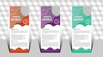 Roll up banner template. layout corporate roll up banner signage standee template. professional corporate roll up banner design. vector