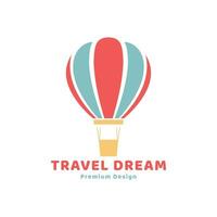 hot air balloon logo  tourism  holiday  vector icon  symbol  minimalist illustration design