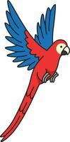 Parrot cartoon icon. Flat illustration of parrot vector icon for web design