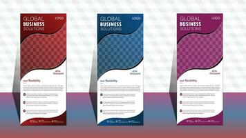 Roll up banner template. layout corporate roll up banner signage standee template. modern clean business banner design. professional banner design. vector