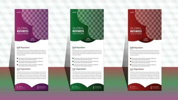 set of colorful banners. Roll up banner template. layout corporate roll up banner signage standee template. professional corporate roll up banner design. vector