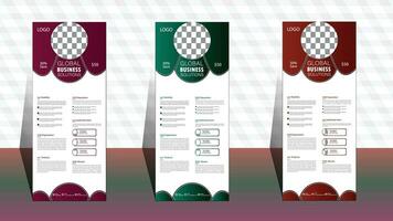 set of colorful banners. Roll up banner template. layout corporate roll up banner signage standee template. professional corporate roll up banner design vector