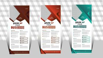 modern design template. set of banners with business. business card template. corporate roll up banner signage standee template vector