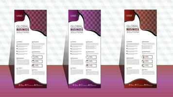 Roll up banner template. layout corporate roll up banner signage standee template. professional corporate roll up banner design. business roll up banner design. roll up banner design. vector