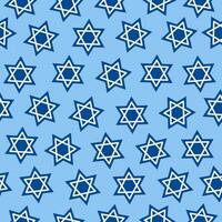 Blue Star Of David seamless pattern. Monochrome minimal background. Vector illustration