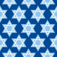 Blue Star Of David seamless pattern. Monochrome minimal background. Vector illustration