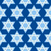 Blue Star Of David seamless pattern. Monochrome minimal background. Vector illustration